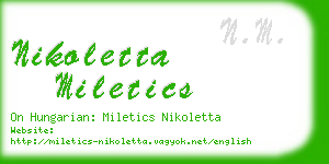 nikoletta miletics business card